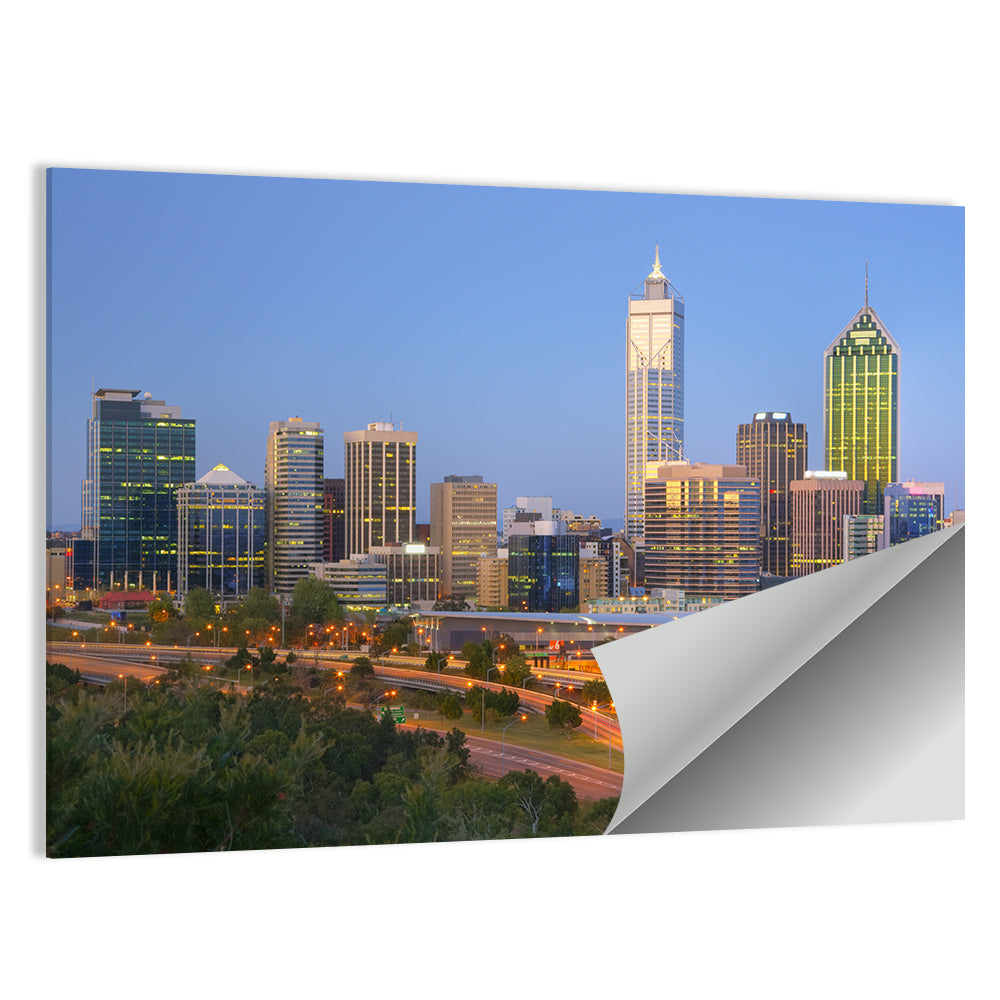 Perth Skyline at Dusk Wall Art