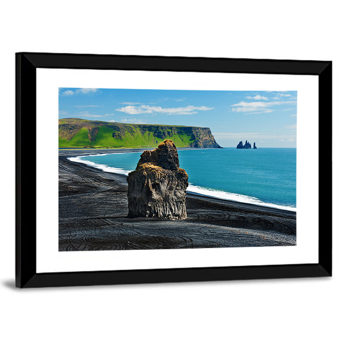 Dyrhólaey Volcanic Beach Wall Art as a framed print
