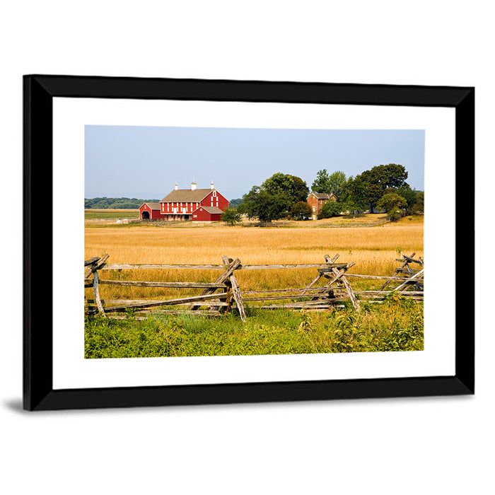 Gettysburg Farm Field Wall Art as a framed print