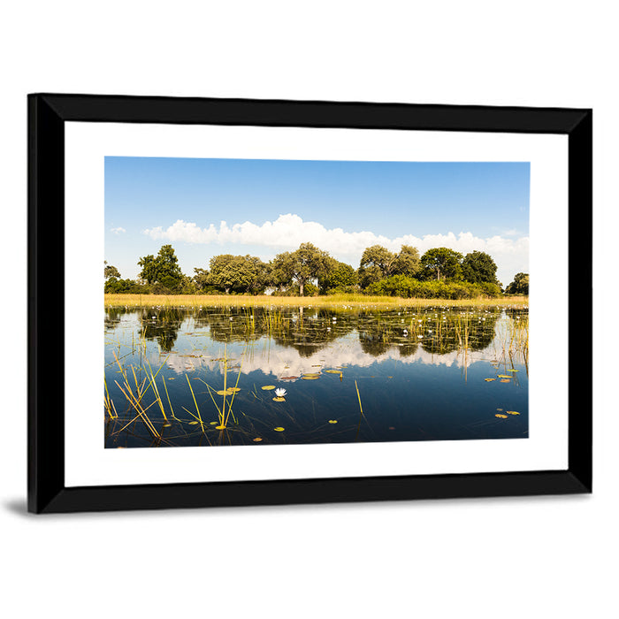 Okavango Delta Waterlilies Wall Art as a framed print