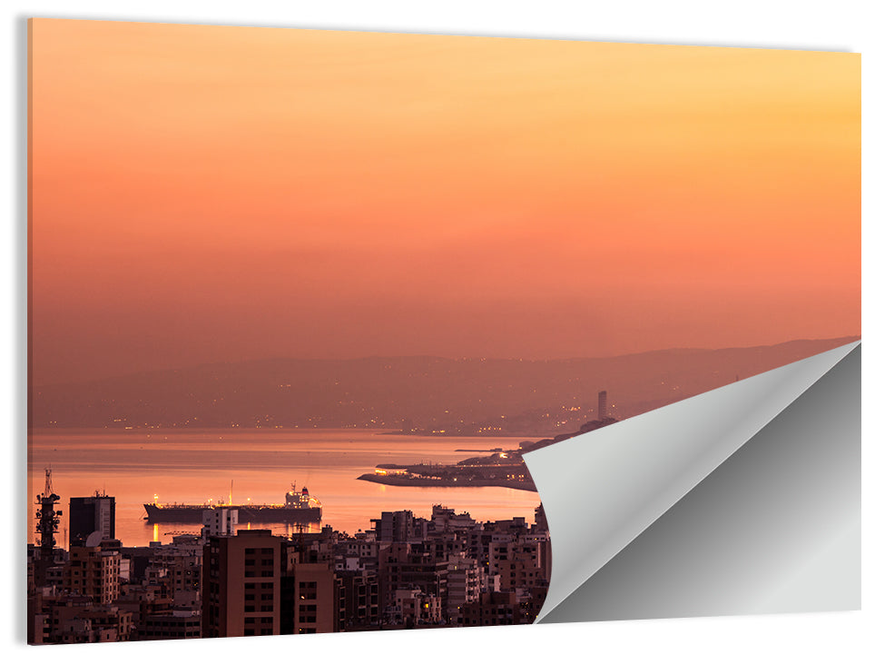 Beirut Sunset Skyline Wall Art