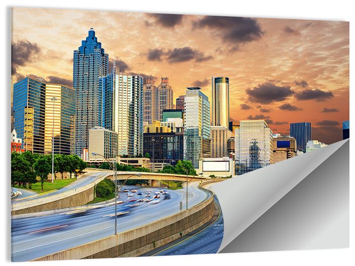 Atlanta Downtown Skyline Wall Art as a poster print