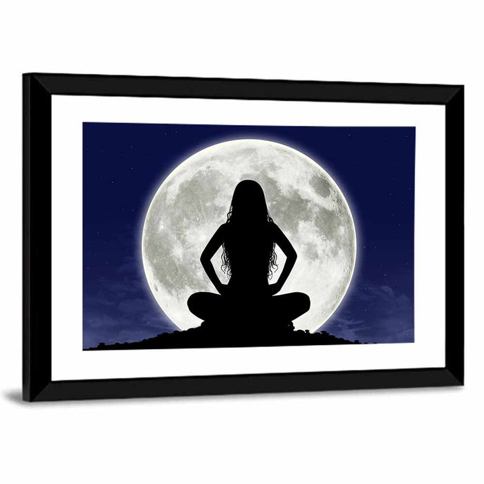 Young Woman Meditating Wall Art as a framed print