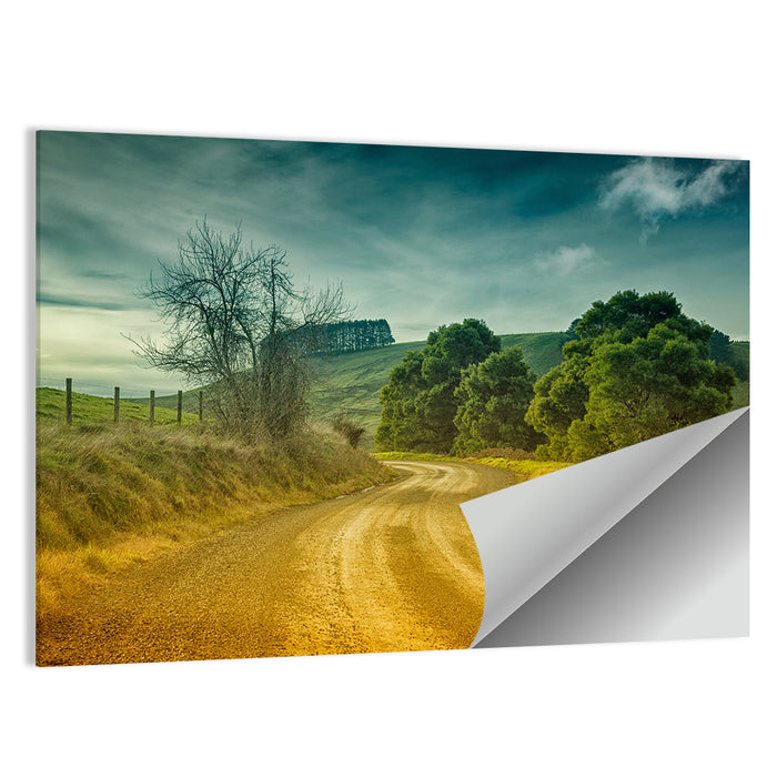 Golden Country Road Wall Art as a poster print