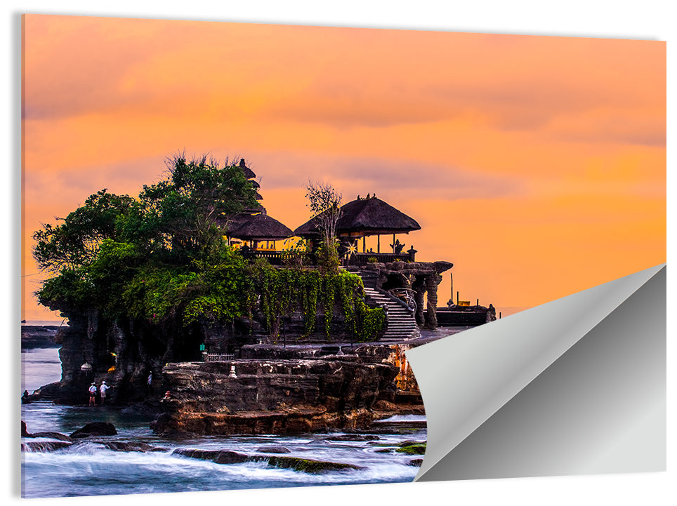 Tanah Lot Temple at Sunset Wall Art