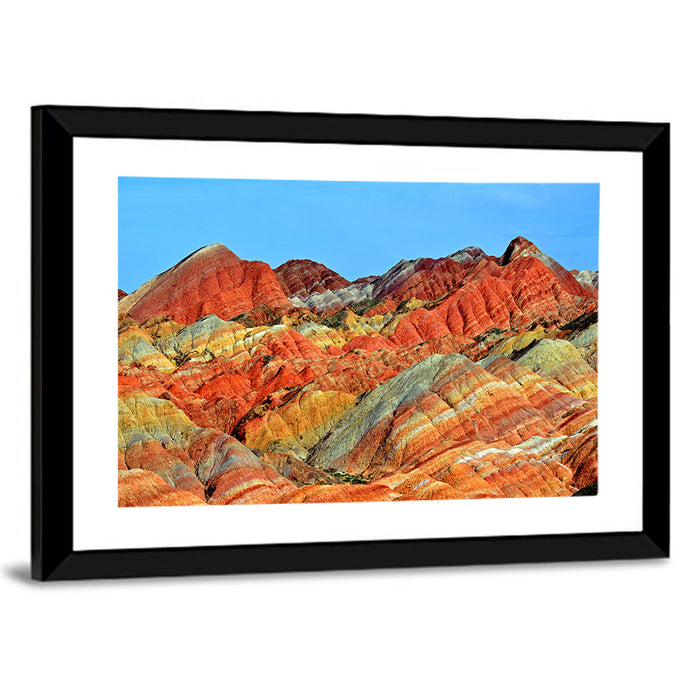 Mount Danxia Wall Art as a framed print