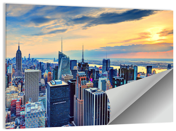 Midtown Manhattan Skyline at Dusk Wall Art as a poster print