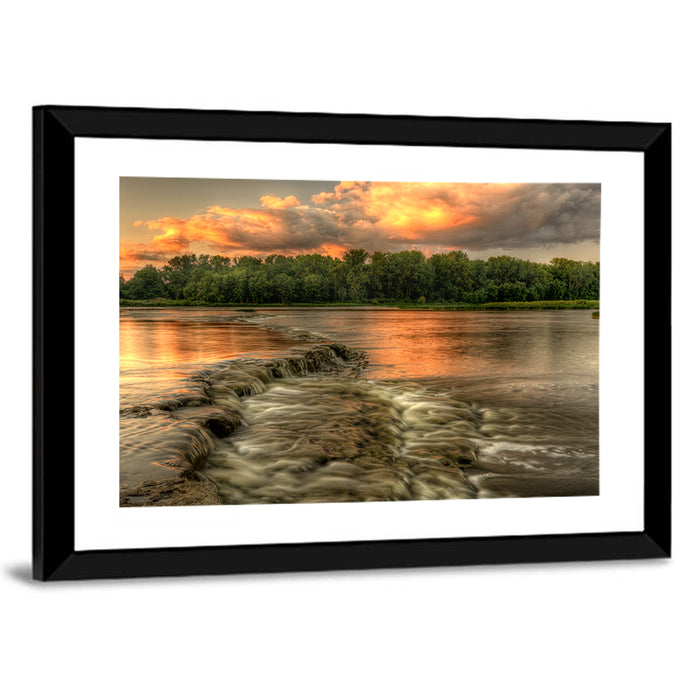 Maumee River Sunset Wall Art as a framed print