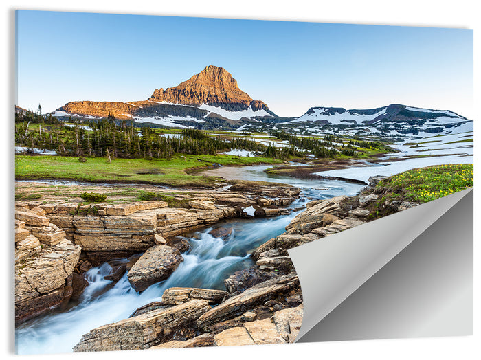 Logan Pass Golden Hour Wall Art as a poster print
