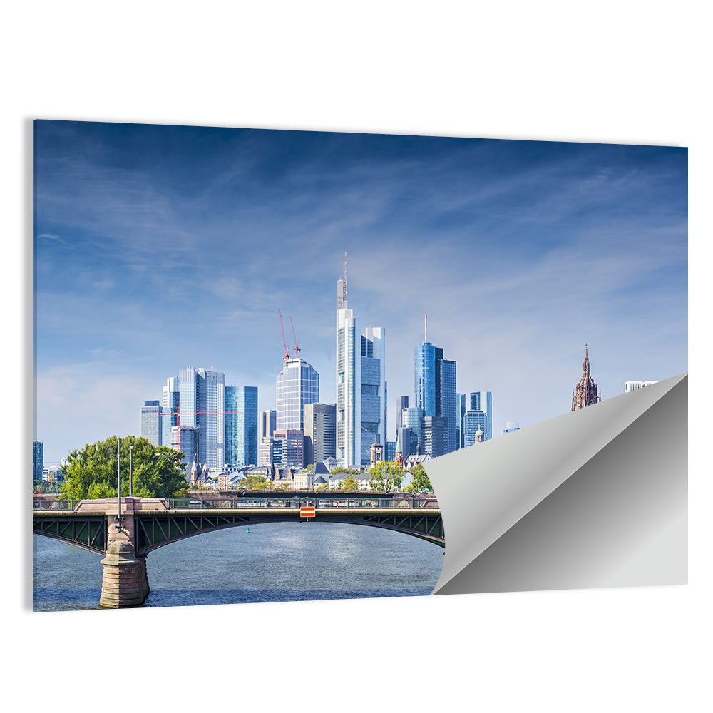 Frankfurt Skyline with Eiserner Steg Wall Art