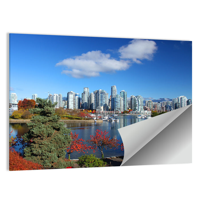 Vancouver Autumn Skyline Wall Art as a poster print