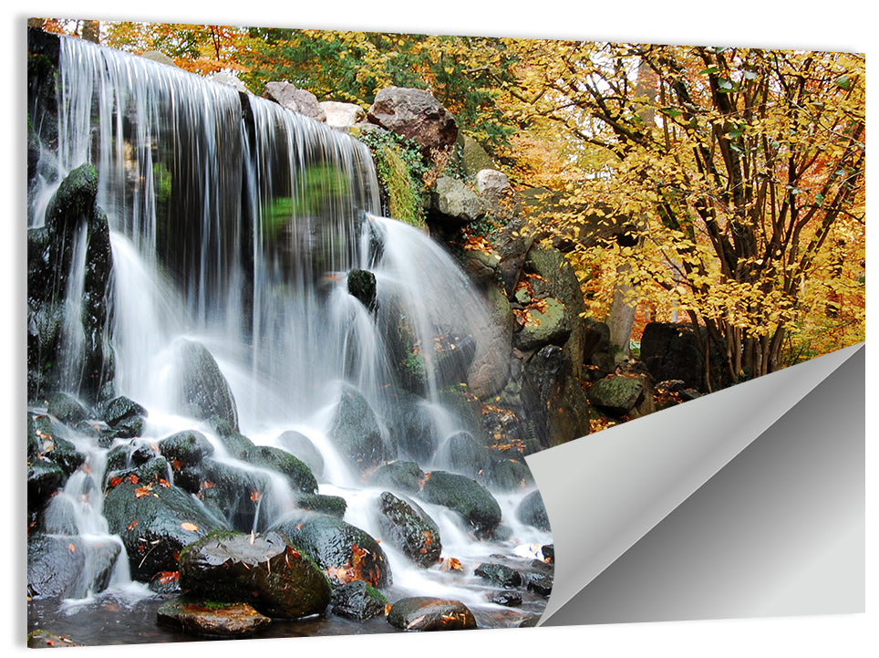 Autumn Waterfall at Sonsbeek Park Wall Art