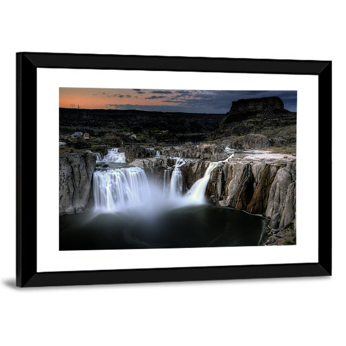 Shoshone Falls at Dusk Wall Art as a framed print