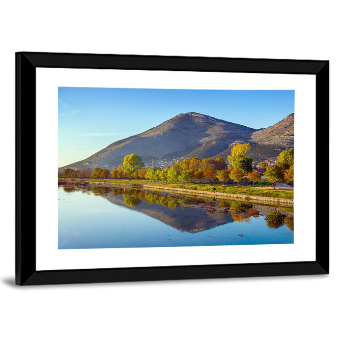 Trebišnjica River Reflection, Trebinje Wall Art as a framed print