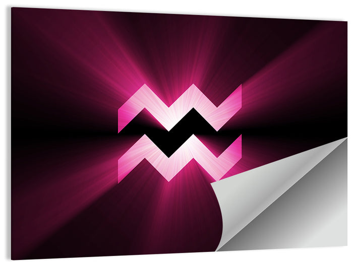 Magenta Aquarius Symbol Wall Art as a poster print