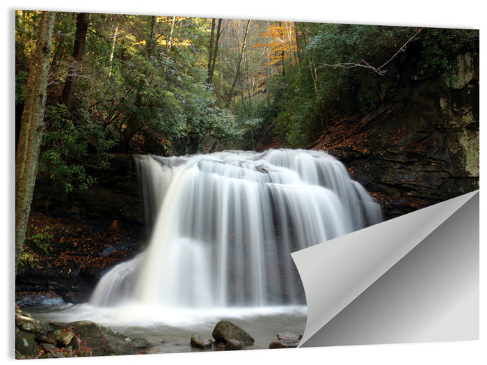 Holly River Autumn Waterfall Wall Art as a poster print