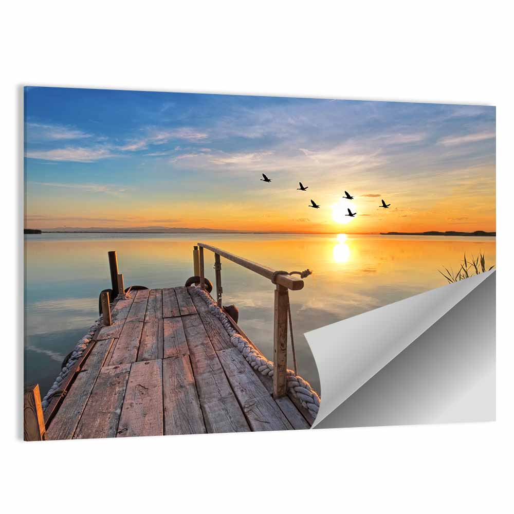 Wooden Pier at Sunset Wall Art