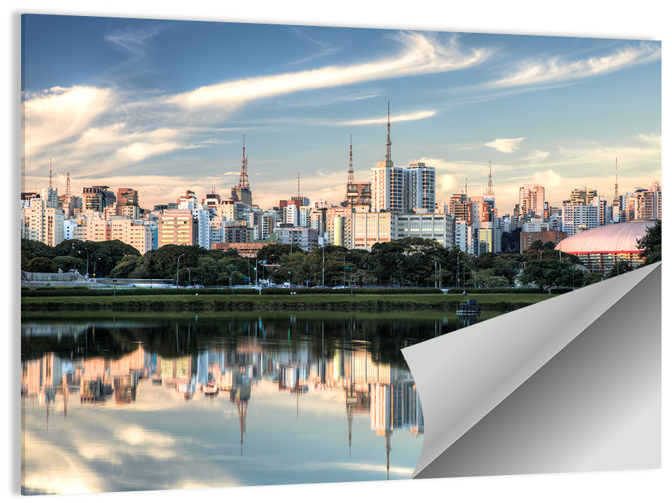 Ibirapuera Park Golden Hour Reflection Wall Art