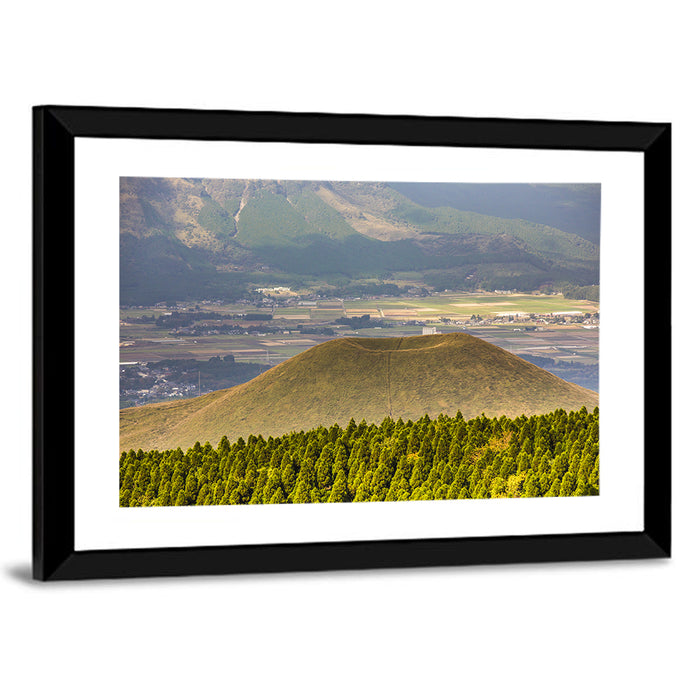 Mount Aso Komezuka Crater Wall Art as a framed print