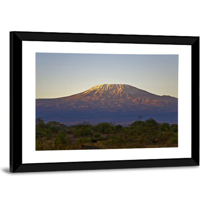 Mount Kilimanjaro Sunset Wall Art as a framed print