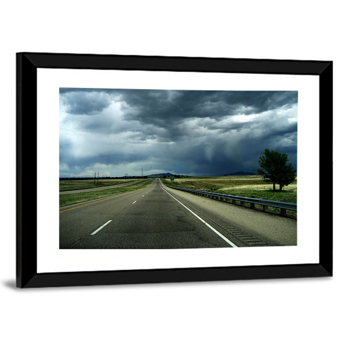Stormy New Mexico Highway Wall Art as a framed print