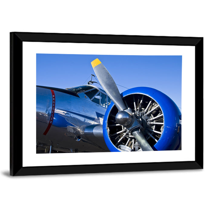 Vintage Radial Engine Close-up Wall Art as a framed print