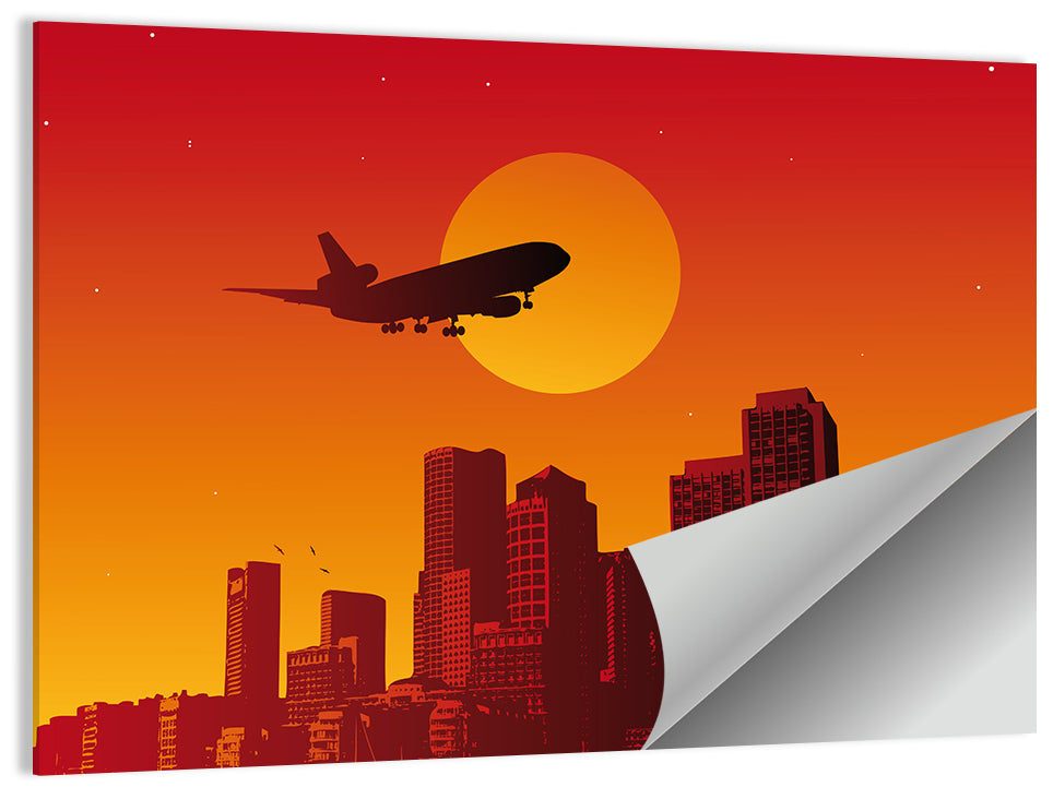 Tri Jet Sunset Skyline Wall Art