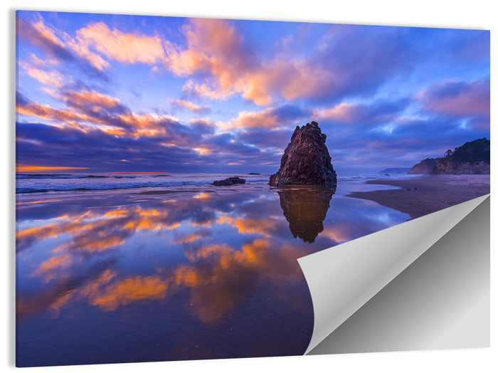 Oregon Coast Sea Stack Sunset Wall Art as a poster print