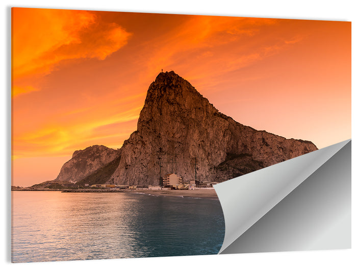 Rock of Gibraltar at Sunset Wall Art as a poster print