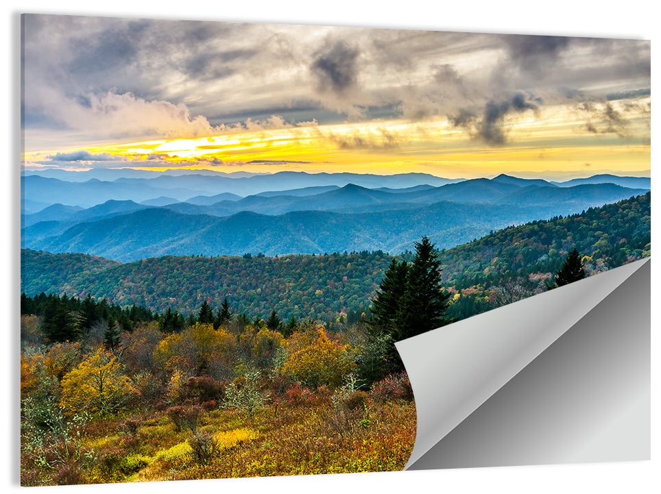Cowee Mountains Sunset Wall Art