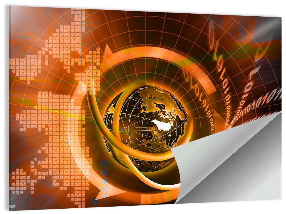 Digital Connectivity Globe Wall Art