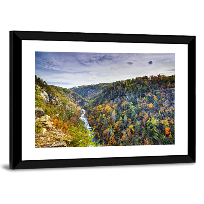 Tallulah Gorge Autumn Vista Wall Art as a framed print