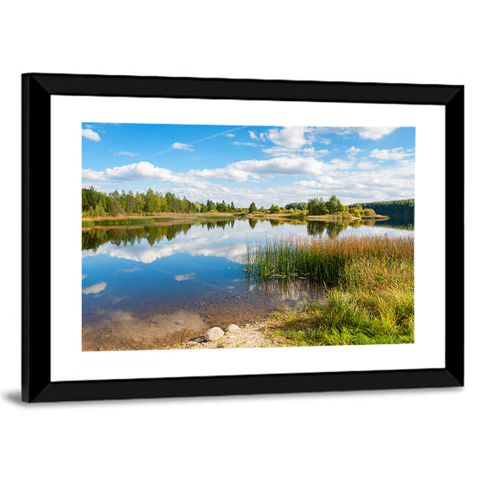 Paunkula Lake Reflections Wall Art as a framed print