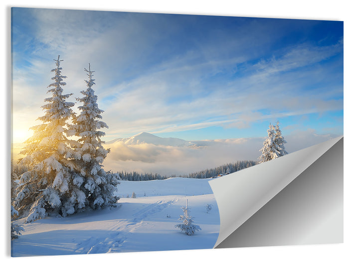 Carpathian Winter Sunrise Wall Art as a poster print