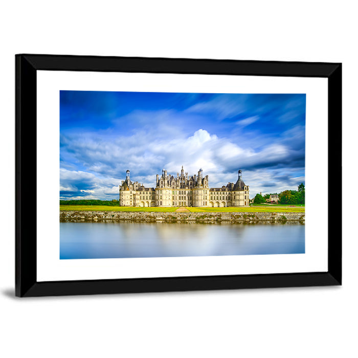 Château De Chambord Reflection Wall Art as a framed print