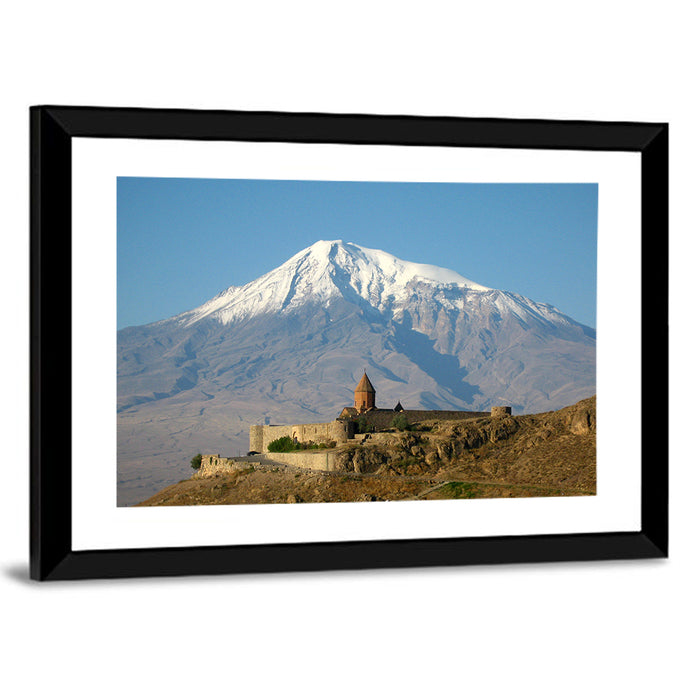 Khor Virap Monastery with Mount Ararat Wall Art as a framed print