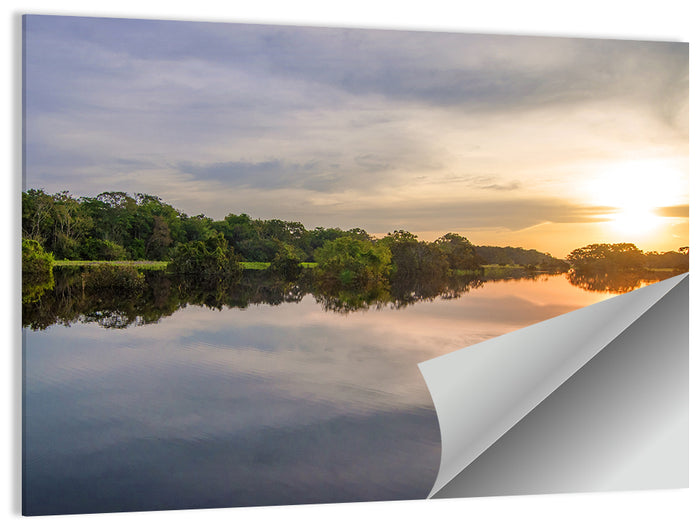 Amazon River Sunset Reflection Wall Art as a poster print