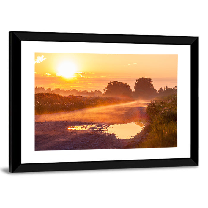 Dirt Road at Golden Hour Wall Art as a framed print