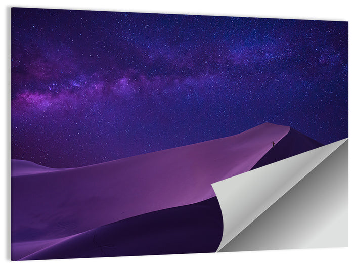 Lone Hiker Under the Milky Way Wall Art as a poster print