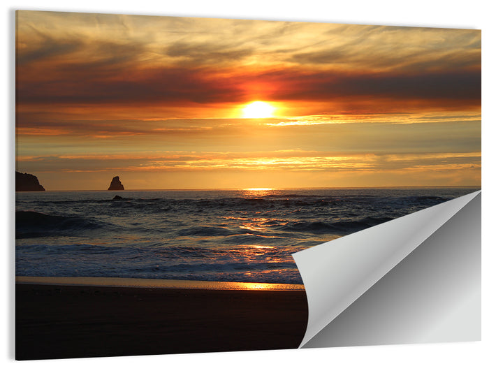 Oregon Sea Stack Sunset Wall Art as a poster print