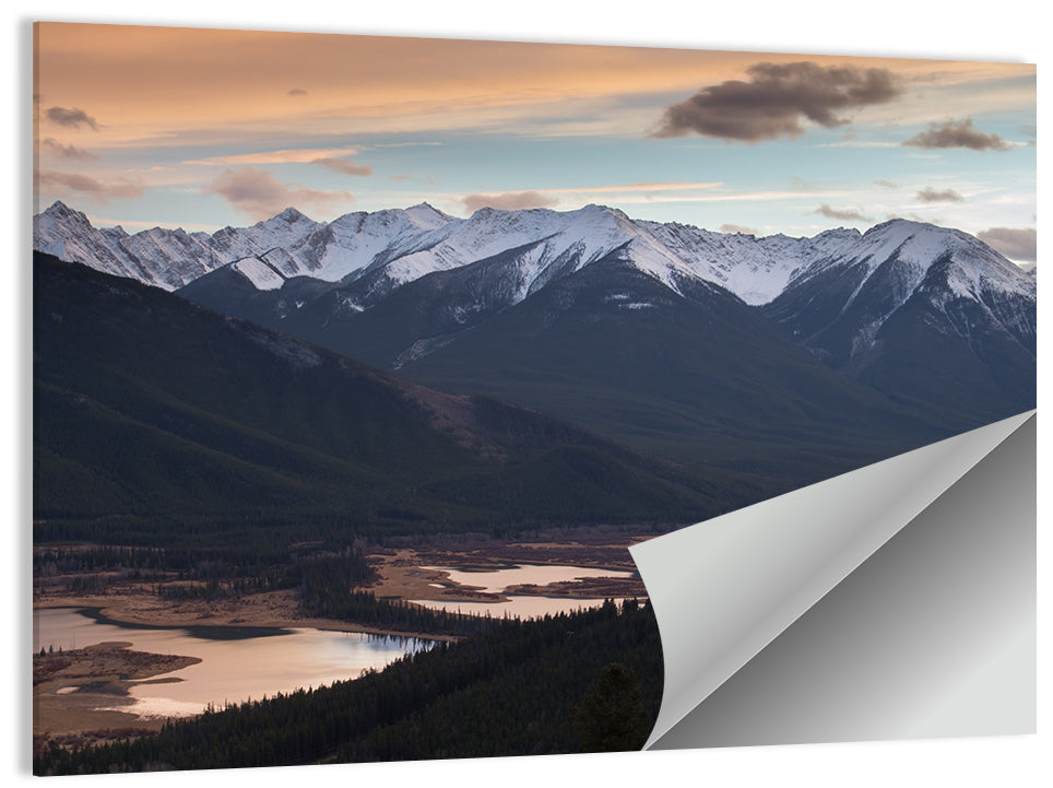 Banff Mountain Lake at Dusk Wall Art