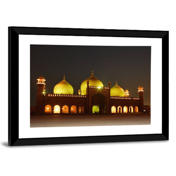 Badshahi Mosque at Night Wall Art as a framed print
