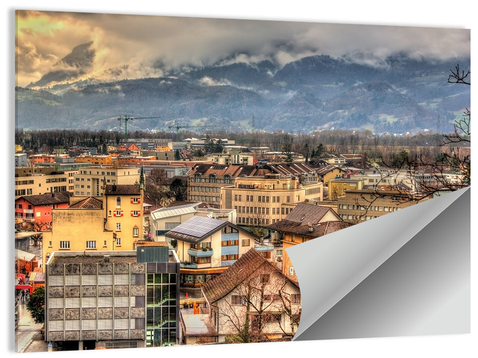 Vaduz Autumn Cityscape Wall Art