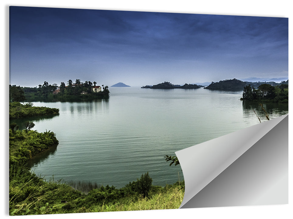 Lake Kivu Overcast Landscape Wall Art