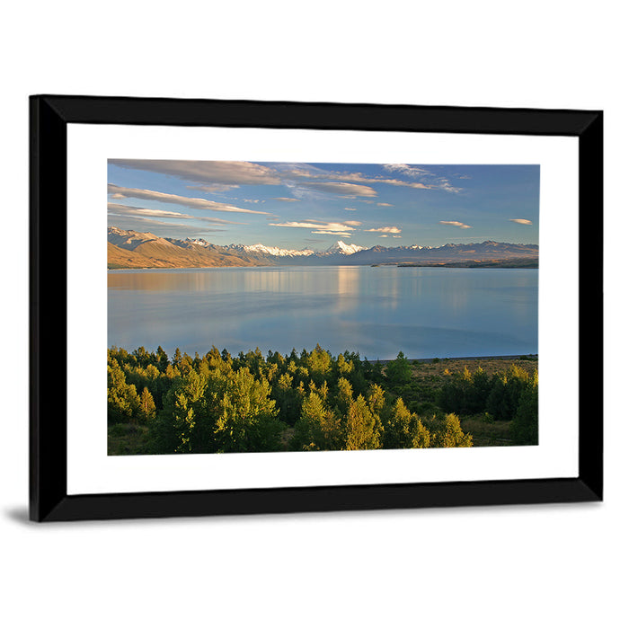 Lake Pukaki Reflections with Mount Cook Wall Art as a framed print