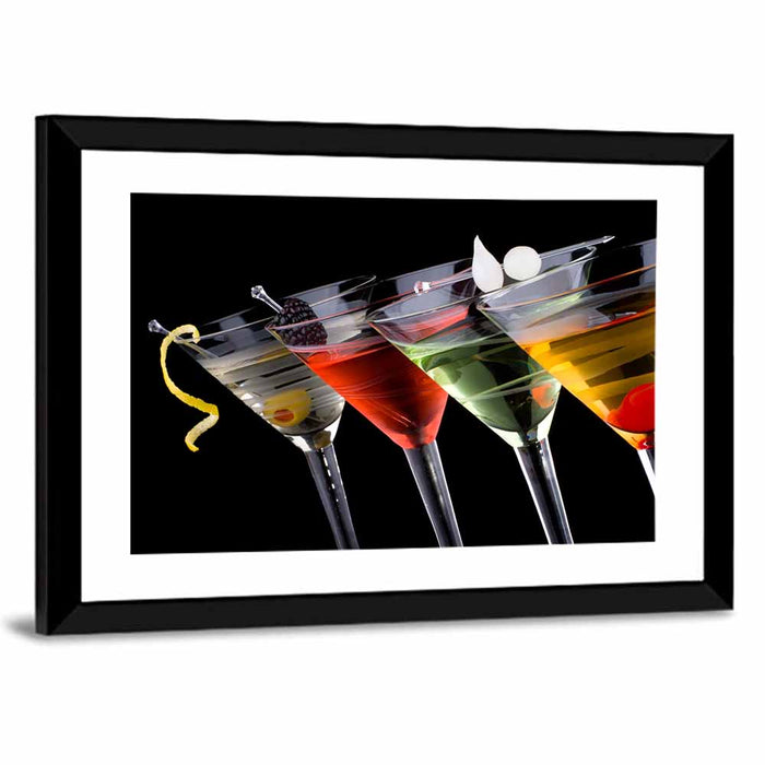 Classic Martini Cocktails Wall Art as a framed print
