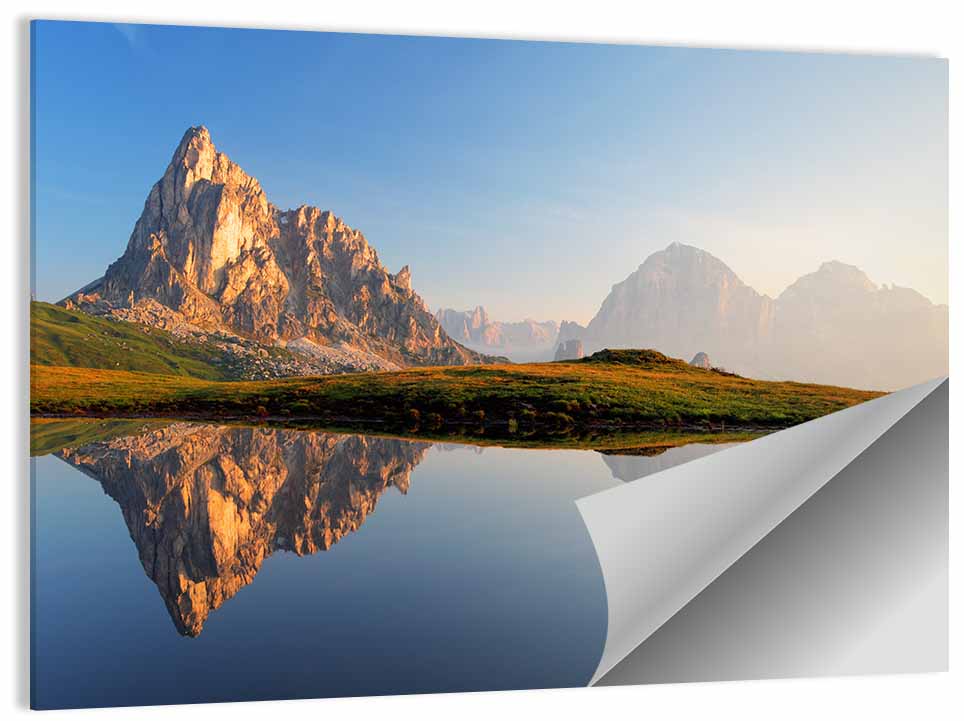 Dolomites Mountain Lake Reflection Wall Art