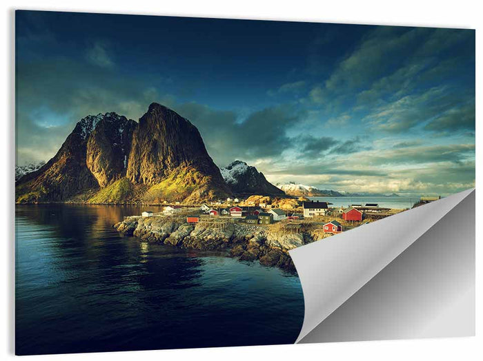 Reine Red Fishing Huts Wall Art as a poster print