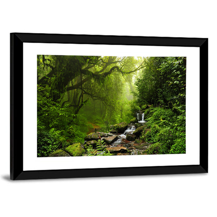 Annapurna Jungle Stream Wall Art as a framed print