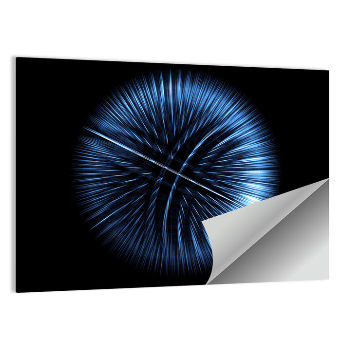 Glowing Blue Textured Sphere Wall Art as a poster print